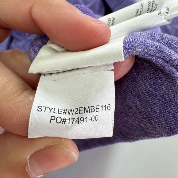 Prana Sweatshirt Womens Medium Purple Ember Cowl Neck Thumb Hole Pullover Top - Picture 5 of 8